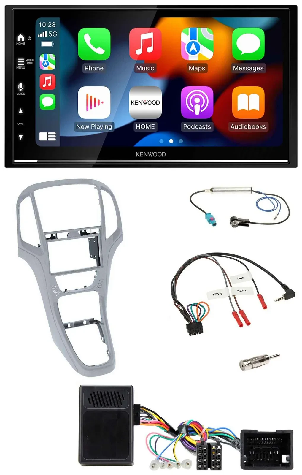 Kenwood DAB USB Bluetooth 2DIN Lenkrad Autoradio für Opel Astra J ab 09 Platinsi