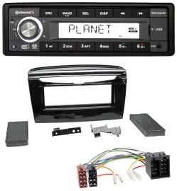 Continental USB 1DIN AUX DAB MP3 Autoradio für Lancia Y ab 12 schwarz glänzend