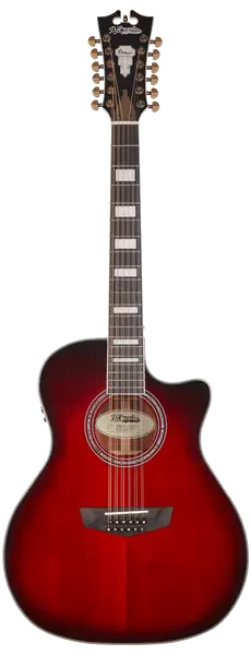Электроакустическая 12-струнная гитара D'Angelico Premier Fulton Trans Black Cherry Burst