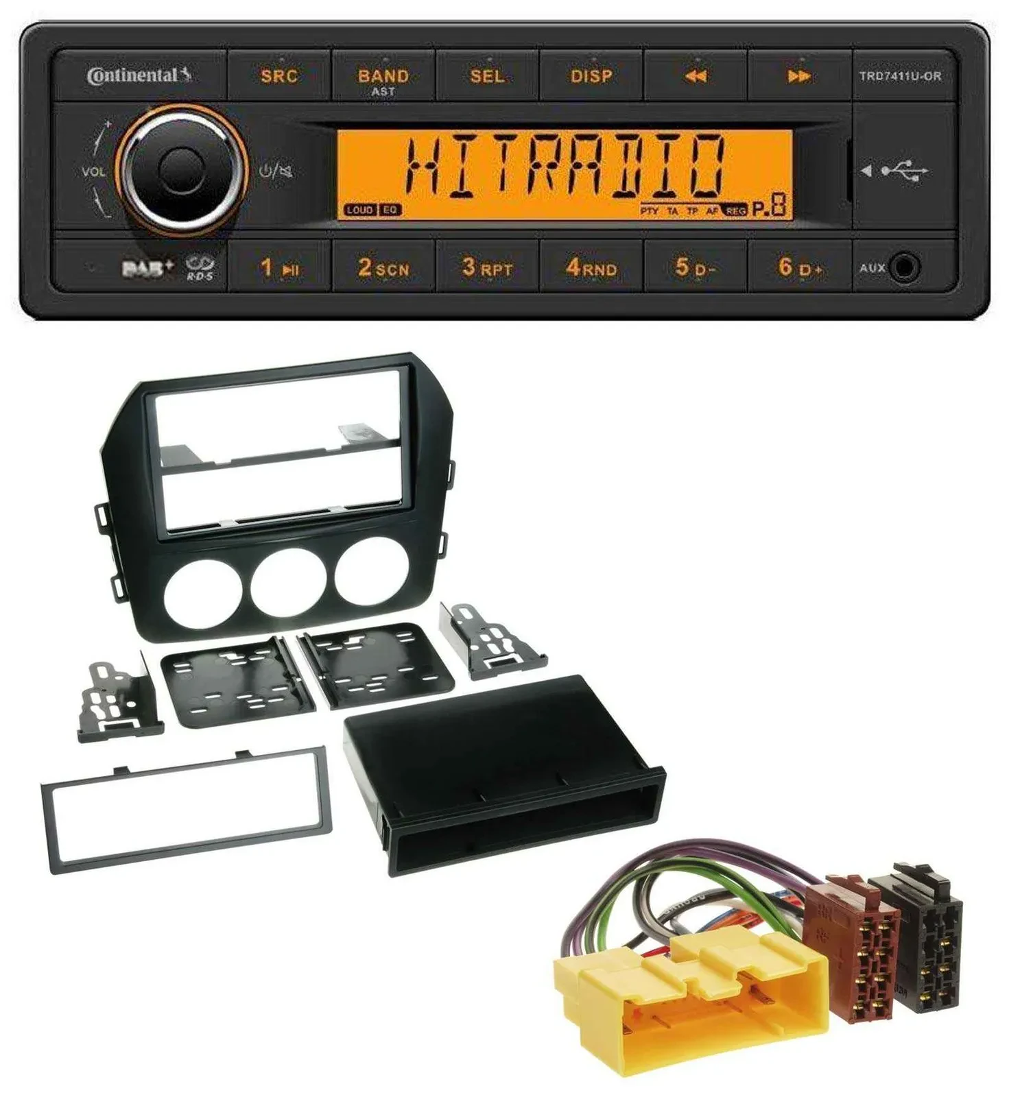 Автомагнитола для Mazda MX-5 (с 2008) Continental 1-DIN DAB, MP3, AUX, USB