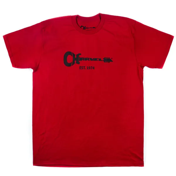 Charvel Guitar Logo Tee T-Shirt in Red - Small #0996827604 100% Preshrunk Cotton