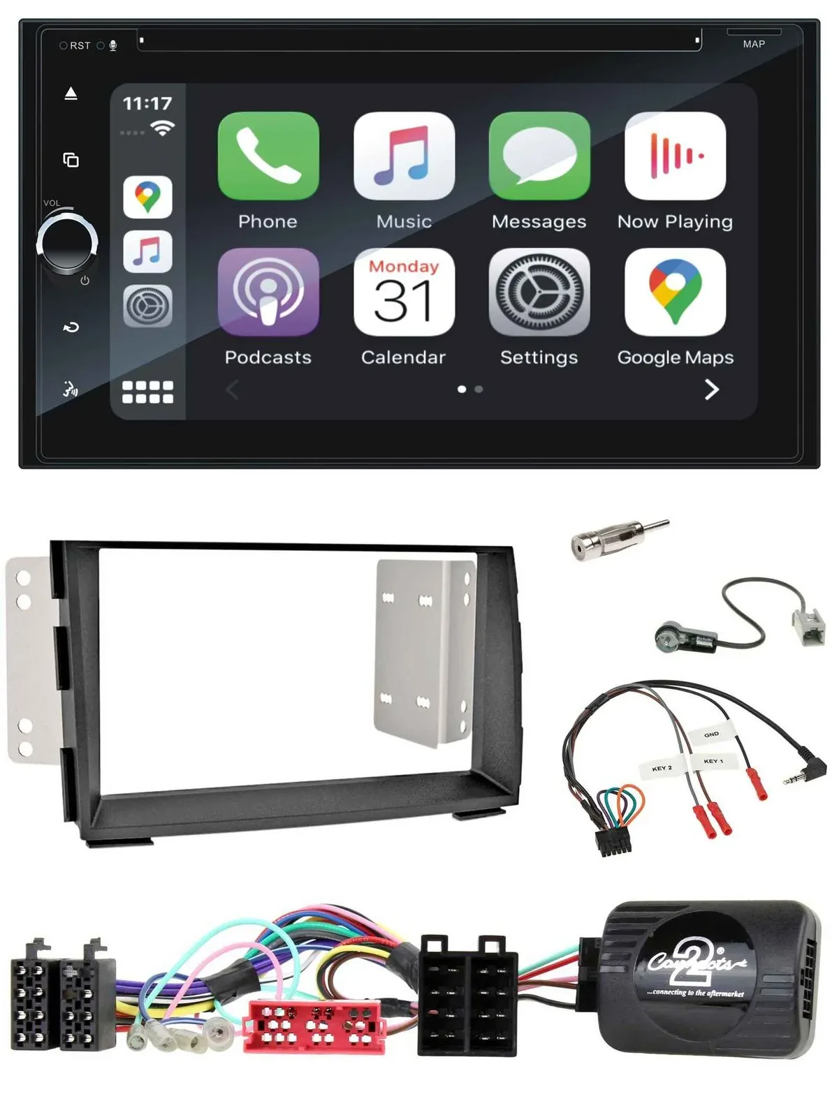 Blaupunkt DAB Lenkrad TMC Bluetooth USB 2DIN Navigation für Kia Venga 2010-2019