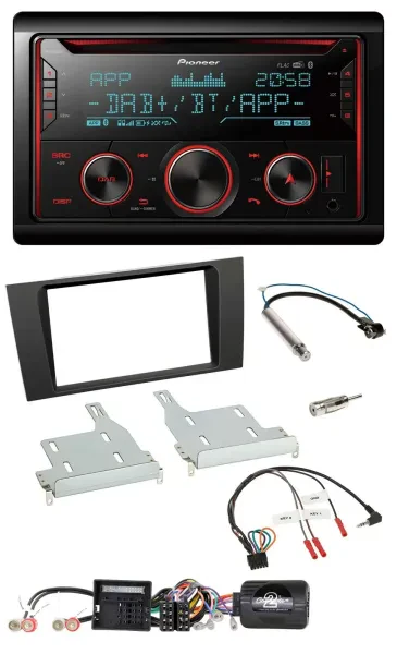 Pioneer 2DIN DAB Lenkrad Bluetooth USB CD Autoradio für Audi A4 2000-2001