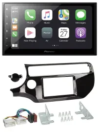 Автомагнитола Pioneer 2DIN, Bluetooth, DAB, USB, для Kia Rio (UB) с 2015, цвет: черный (piano black)