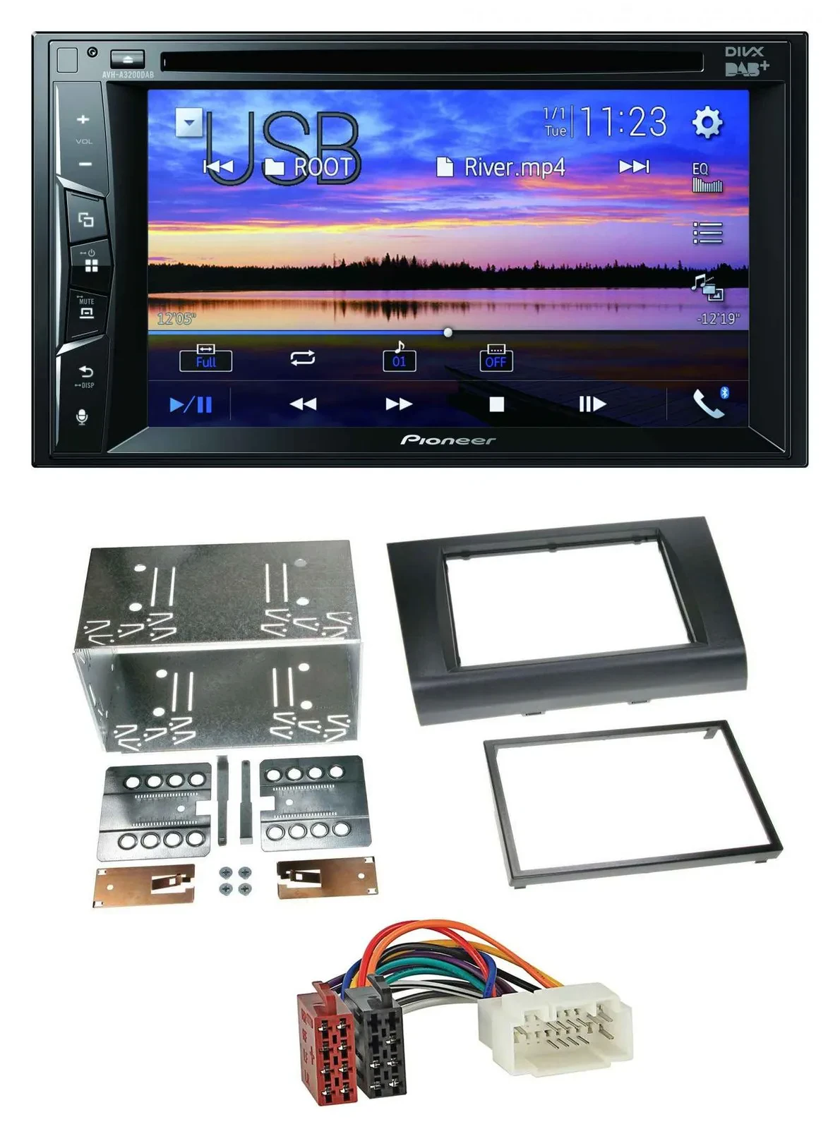 Автомагнитола для Suzuki Swift (2005–2010) Pioneer 2-DIN, Bluetooth, USB, DVD, DAB, MP3