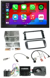 JVC Bluetooth USB Lenkrad 2DIN DAB Autoradio für Ford C-Max Galaxy Focus schwarz