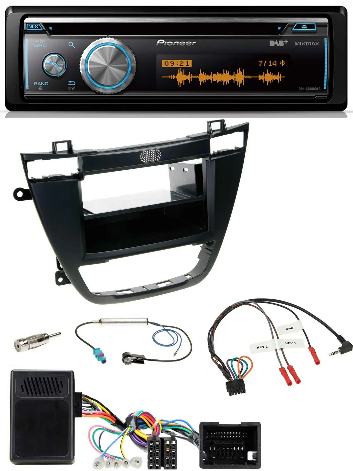 Автомагнитола для Opel Insignia (с 2008) Pioneer DAB USB CD Bluetooth, черный