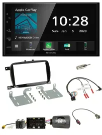 Kenwood Bluetooth Lenkrad DAB USB 2DIN Autoradio für 500 ab 2016 Facelift Piano