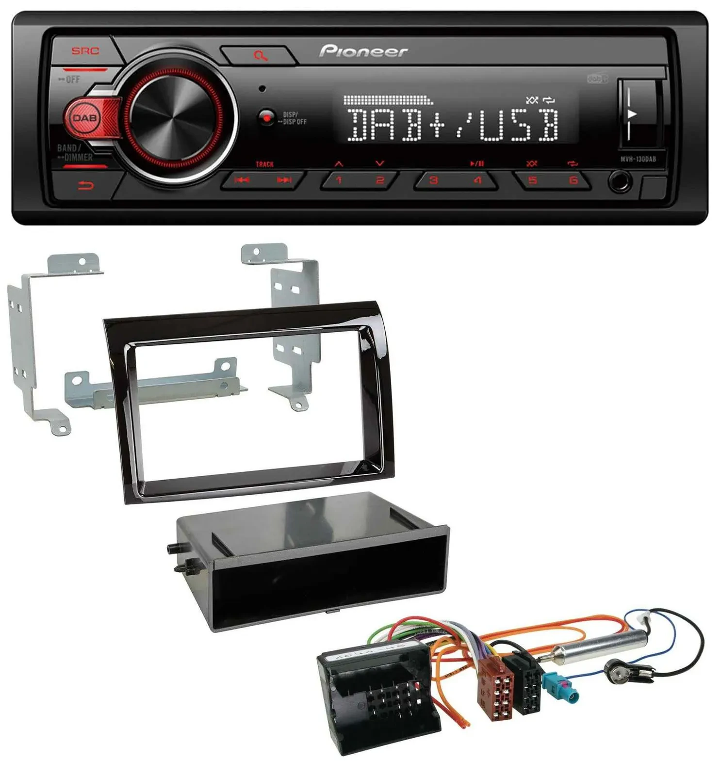 Pioneer MP3 1DIN DAB USB AUX Autoradio für Citroen Jumper 06-11 Quadlock piano s