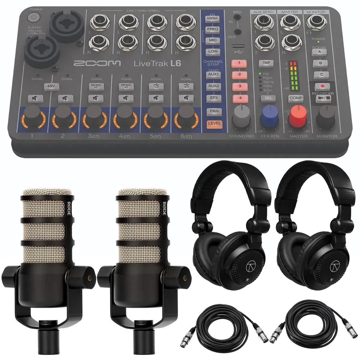 Zoom LiveTrak L6 10-Track Compact and Portable Digital Mixer/Recorder, Bundle wi