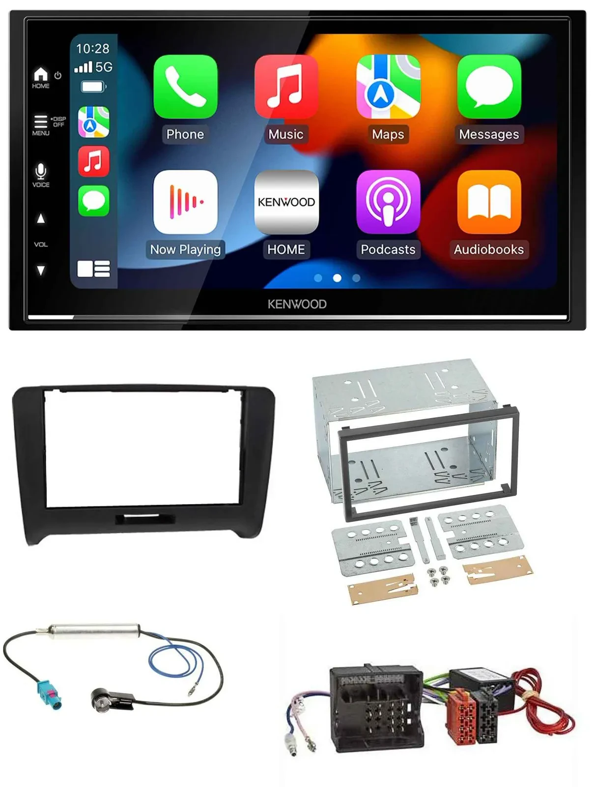 Kenwood DAB USB Bluetooth 2DIN MP3 Autoradio für Audi TT 06-14 Aktivsystem Quadl