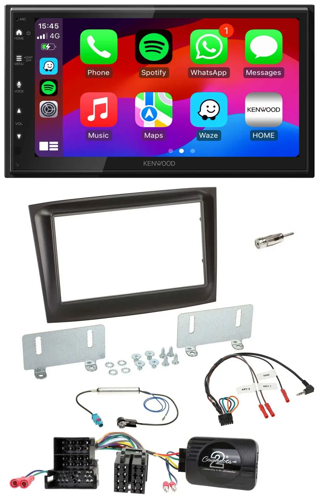 Автомагнитола для Fiat Doblo (с 2015) Kenwood 2DIN USB DAB Bluetooth Mini-ISO