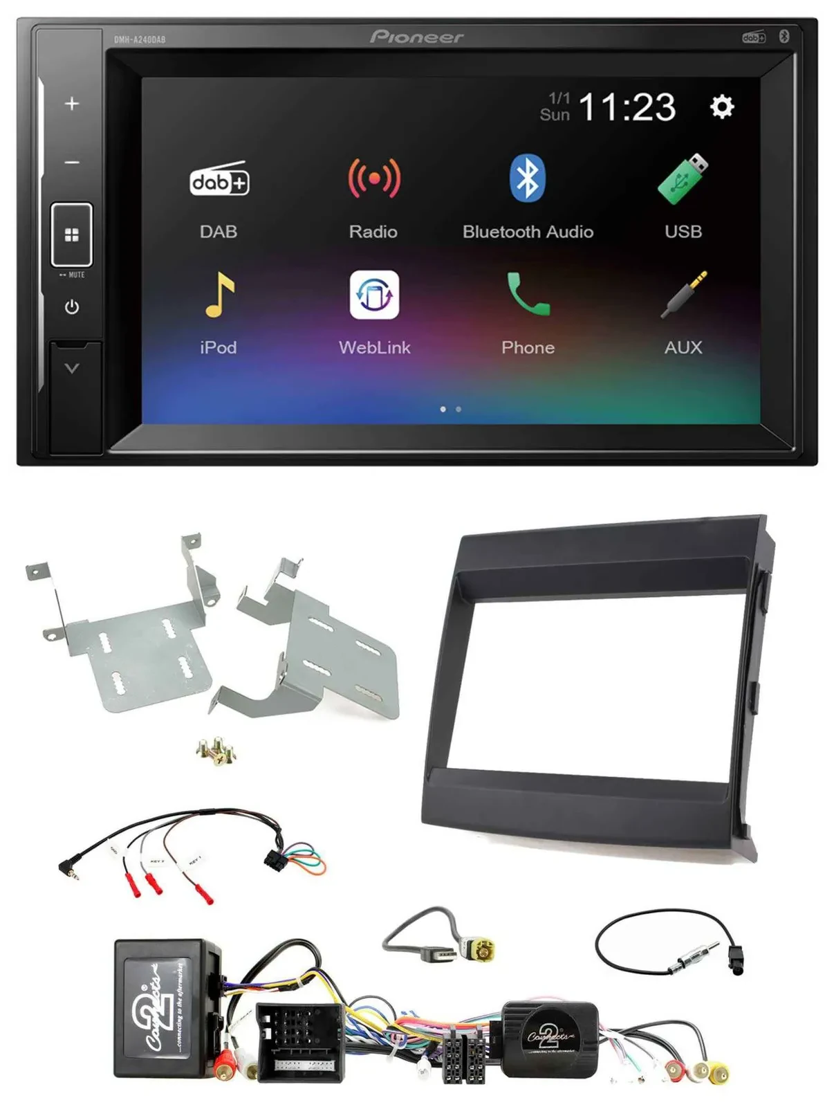 Pioneer DAB Lenkrad 2DIN Bluetooth USB Autoradio für Porsche Cayenne MOST-Sounds