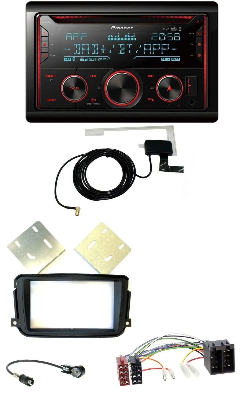 Автомагнитола для Smart ForTwo (2010–2015) Pioneer 2-DIN CD MP3 DAB USB Bluetooth, ISO