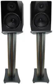 2 Rockville APM6B 6.5" USB Studio Monitor Speakers+28" Dark Wood Premium Stands