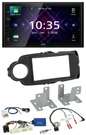 Автомагнитола для Toyota Yaris (с 2014) JVC 2DIN DAB Bluetooth USB черный с поддержкой управления на руле