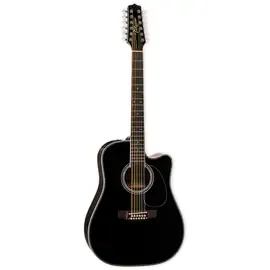 Электроакустическая гитара Takamine EF381DX Dreadnought Black с кейсом