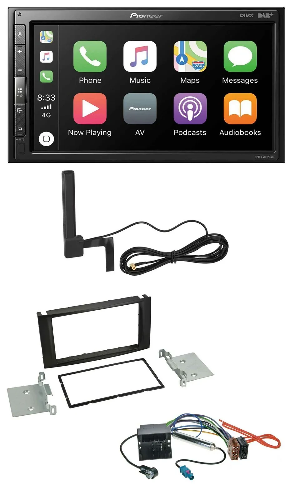 Pioneer USB 2DIN Bluetooth DAB MP3 Autoradio für VW T5 Multivan Caravelle Touare
