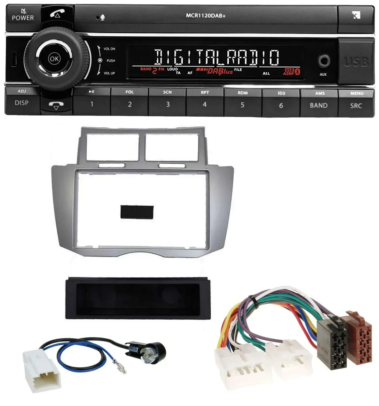 Автомагнитола для Toyota Yaris (2007–2011) Kienzle Bluetooth, USB, DAB, MP3