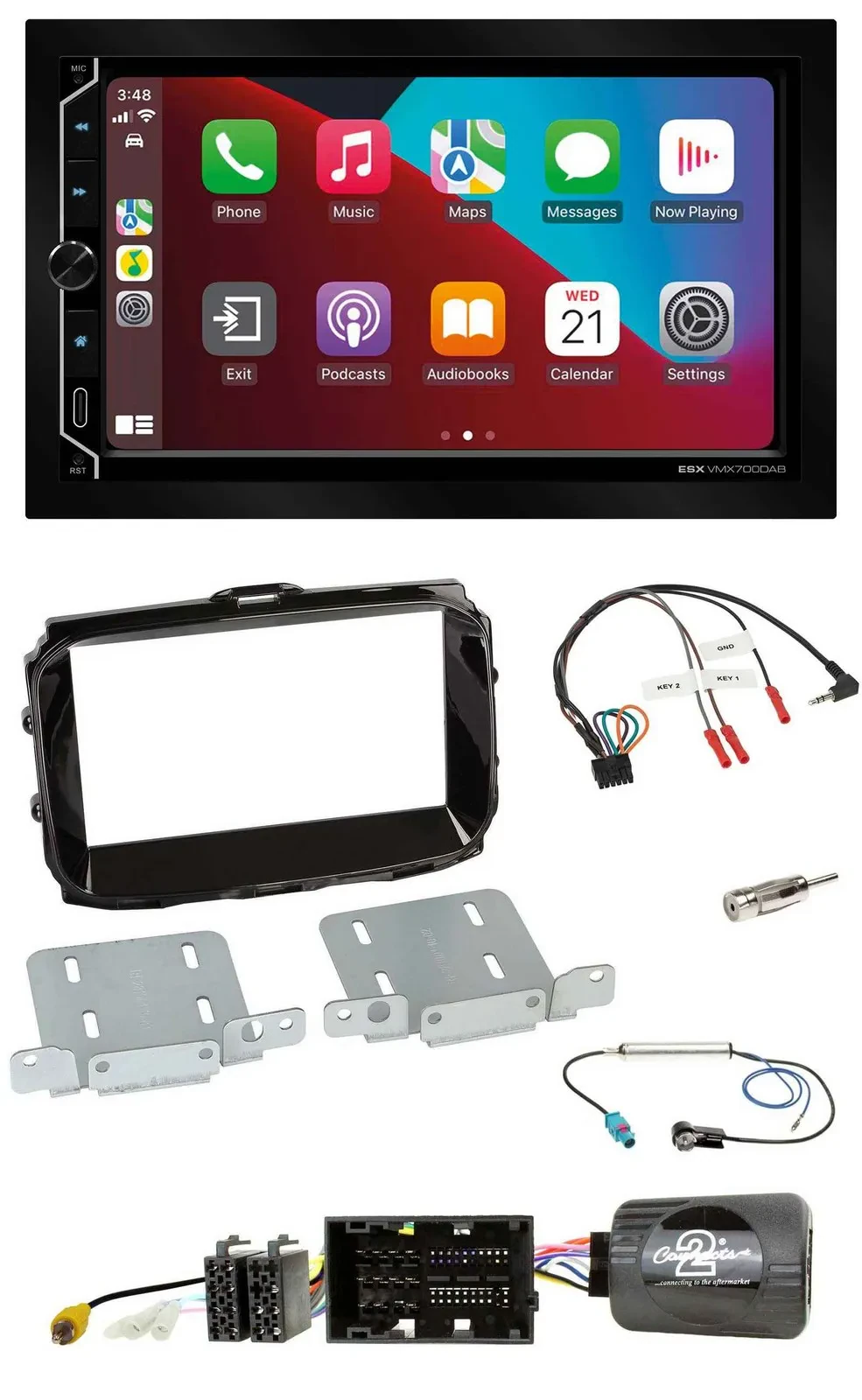 ESX 2DIN DAB USB Lenkrad Bluetooth Autoradio für Alfa Giulietta 2014-2021 piano