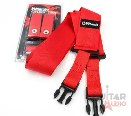 DiMarzio ClipLock Quick Release 2" Nylon Guitar Strap - RED, DD2200RD