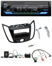 JVC Bluetooth DAB USB Lenkrad Autoradio für Ford C-Max Kuga matt schwarz