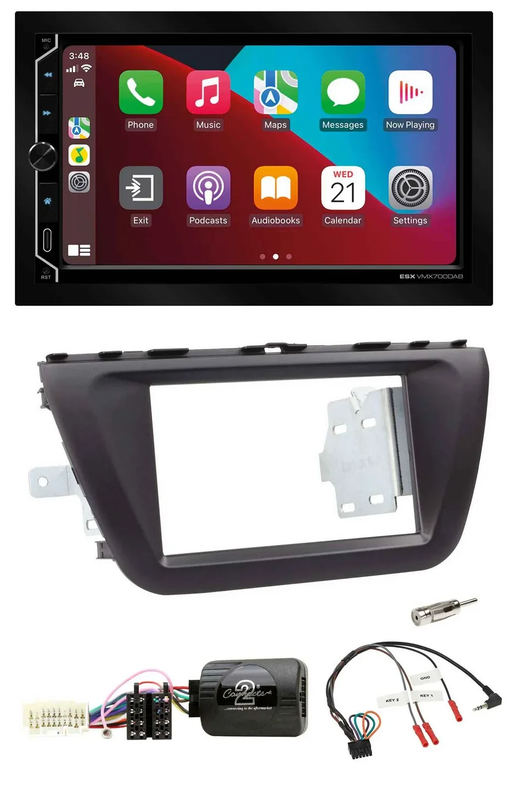 ESX 2DIN DAB USB Lenkrad Bluetooth Autoradio für Suzuki SX4 ab 2013