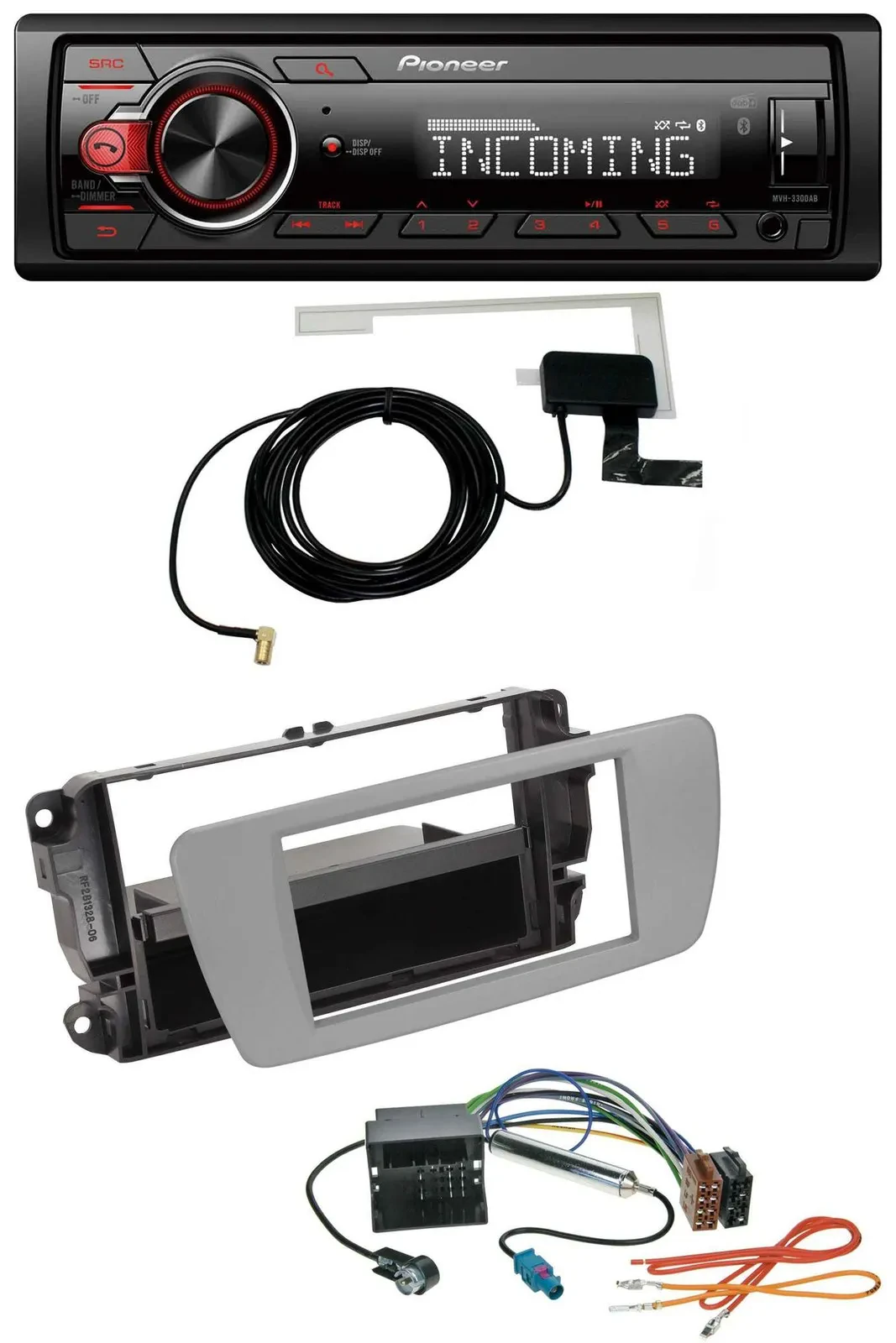 Автомагнитола для Seat Ibiza (с 2008) Pioneer USB MP3 DAB Bluetooth, серый (Dublingrau)