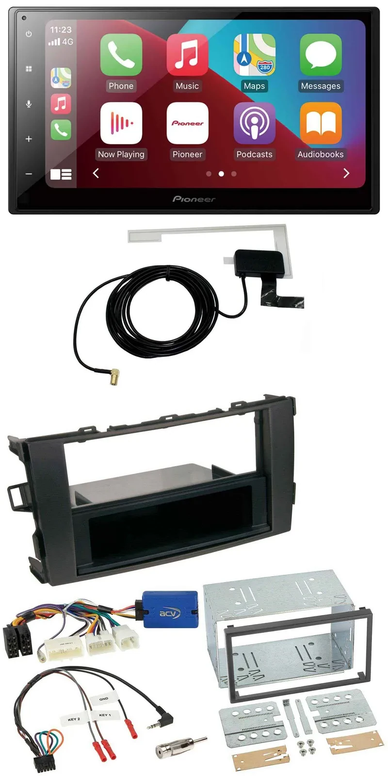 Pioneer USB Bluetooth DAB Lenkrad 2DIN Autoradio für Toyota Auris 2011-2012 schw