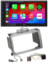 JVC Bluetooth USB MP3 2DIN DAB Autoradio für Hyundai i20 2009-2012 silber