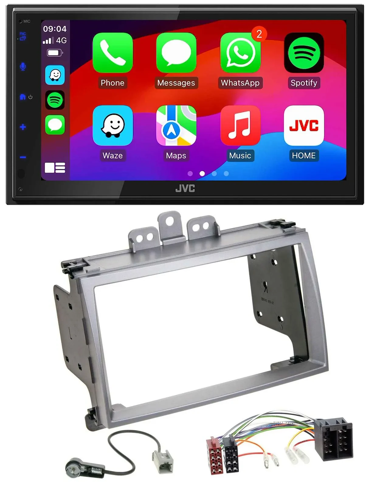 JVC Bluetooth USB MP3 2DIN DAB Autoradio für Hyundai i20 2009-2012 silber