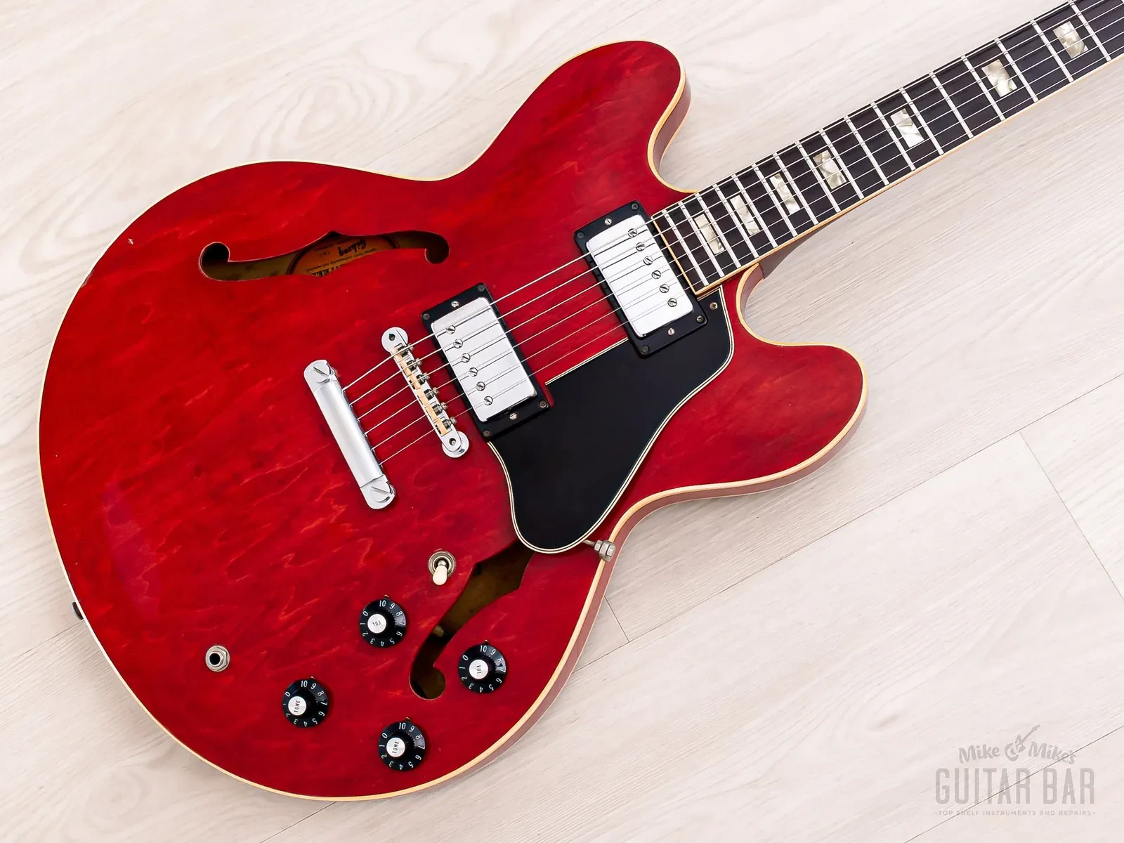 Б/У Электрогитара Gibson ES-335 TDC 1969 вишнёвый (Thinline Double Cut, Stoptail conversion, с T-Top)