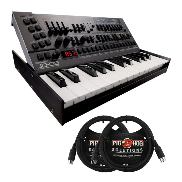 Roland JD-08 Tabletop Sound Module Boutique Synthesizer Bundle with Accessories