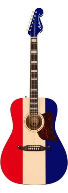 Электроакустическая гитара Fender Buck Owens Kingman LE дредноут красный/белый/синий с кейсом