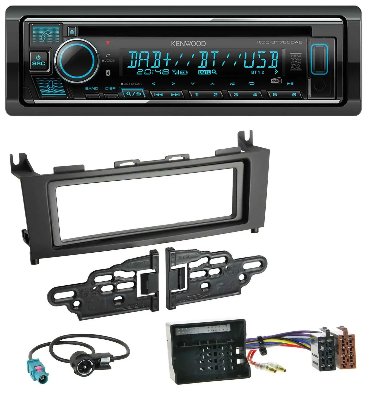 Автомагнитола для Mercedes GLK (2008–2012) Kenwood CD/MP3/USB/Bluetooth/DAB