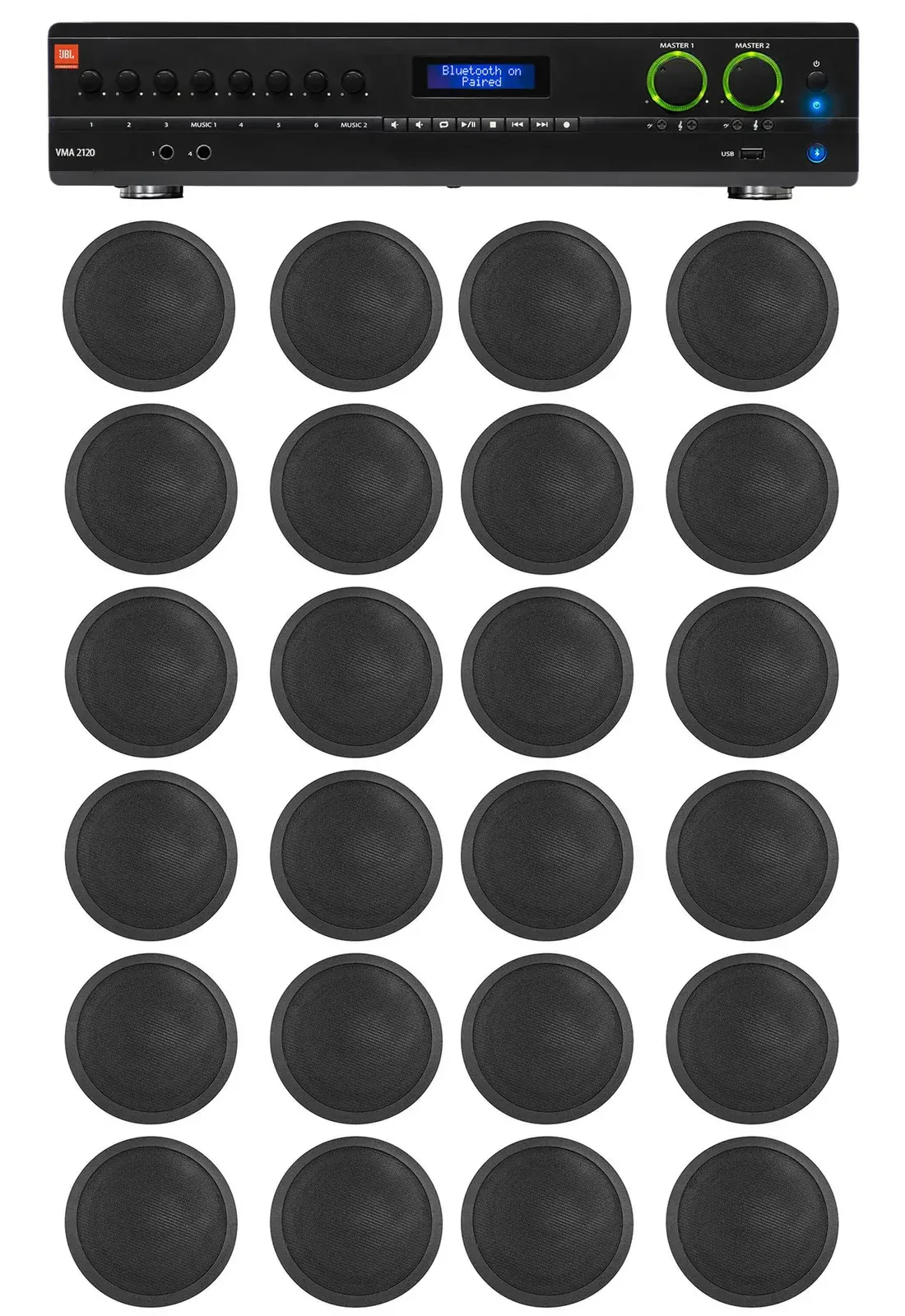 Потолочная акустика JBL CCL5T Black с усилителем (24 штуки)