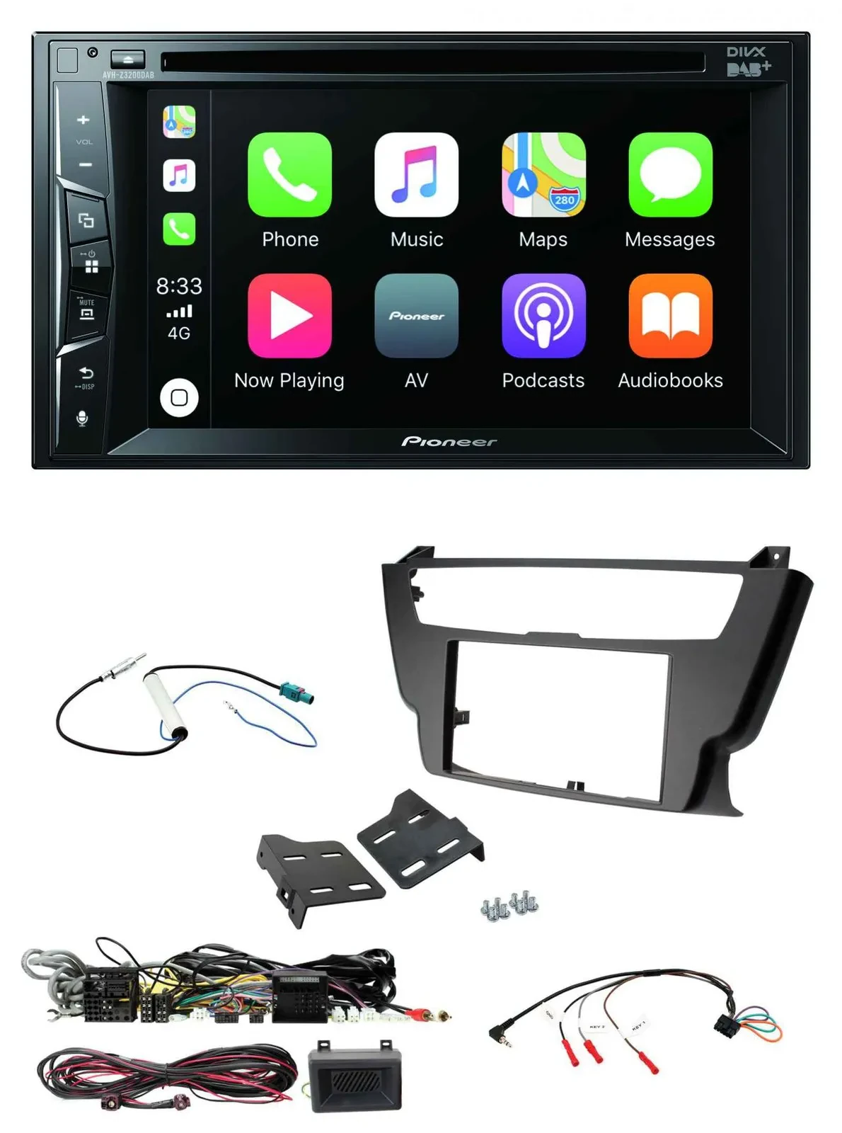 Pioneer Lenkrad USB DVD Bluetooth DAB 2DIN Autoradio für BMW 3er 4er 2012-2016 o
