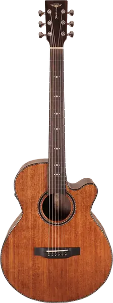 Трансакустическая гитара Tyma A1 Custom ZL Concert Cutaway Mahogany Natural с чехлом