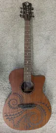 Luna Guitars Gypsy Tattoo Mahogany AcousticElectric Grand Concert Guitar Natural