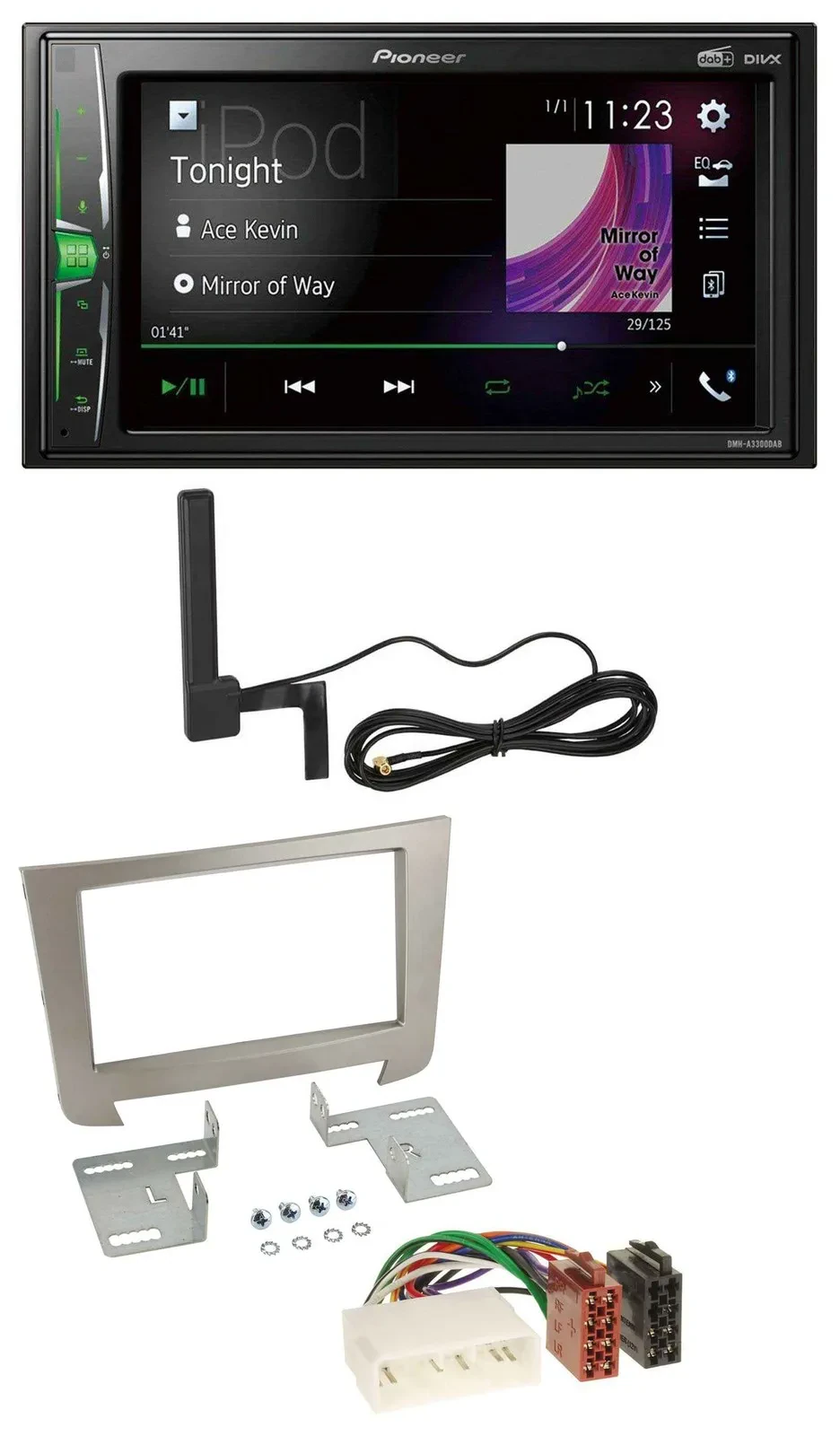 Pioneer MP3 DAB AUX 2DIN Bluetooth Autoradio für SSangYong Rexton ab 2013