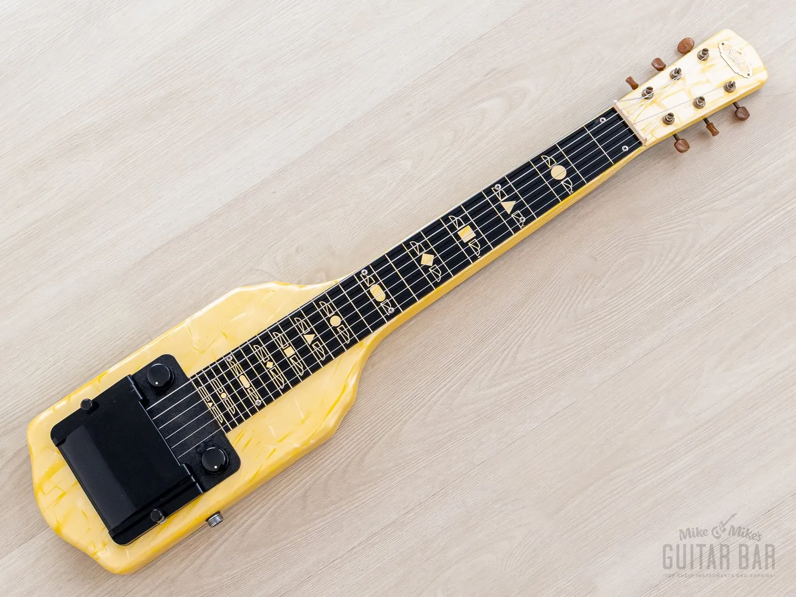 1958 Supro 1400B Supreme Vintage Lap Steel Tulip-Yellow w/ Case & Cable, Valco