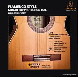 Защитная накладка Ortega OERP-FLAM2 на верхнюю деку фламенко гитары, 2 части, съемная