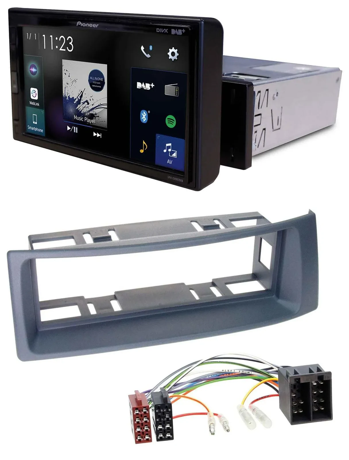 Pioneer DAB MP3 Bluetooth USB Autoradio für Renault Scenic Megane bis 03 grau