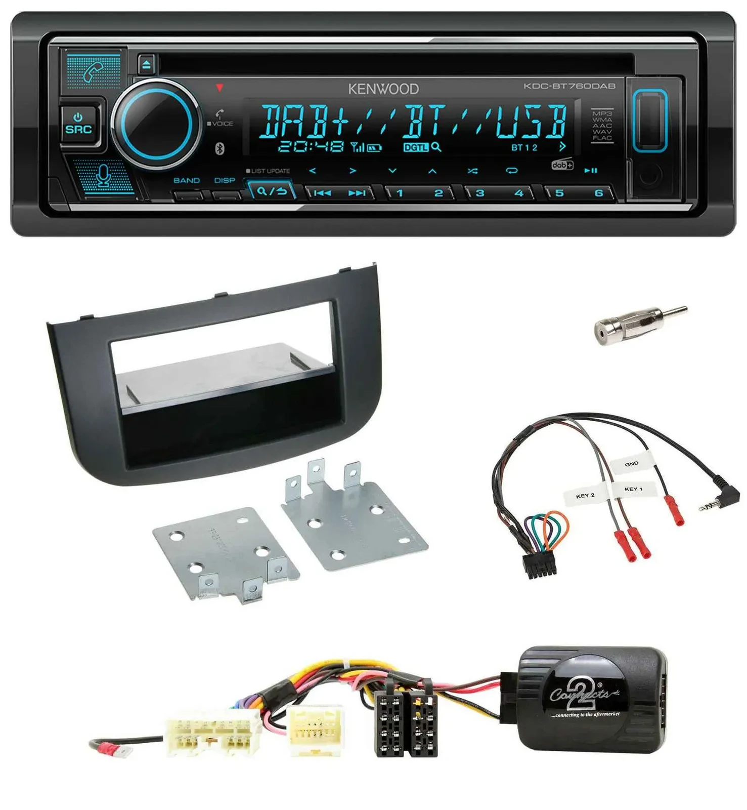Kenwood Lenkrad Bluetooth DAB USB CD Autoradio für Mitsubishi Colt Z3B/Z3V/Z30/Z