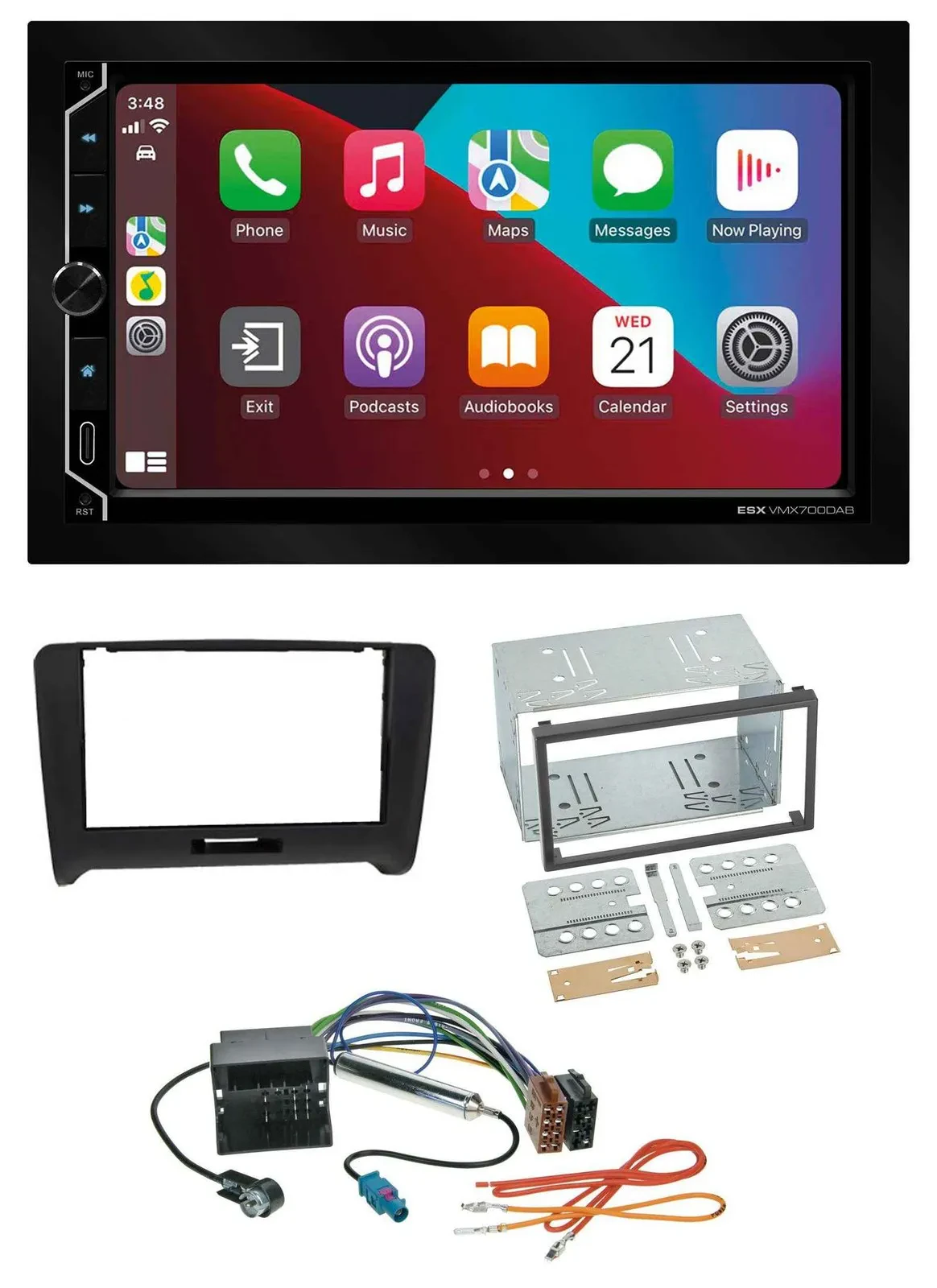 Автомагнитола ESX 2DIN DAB USB MP3 Bluetooth для Audi TT (2006–2014) Quadlock