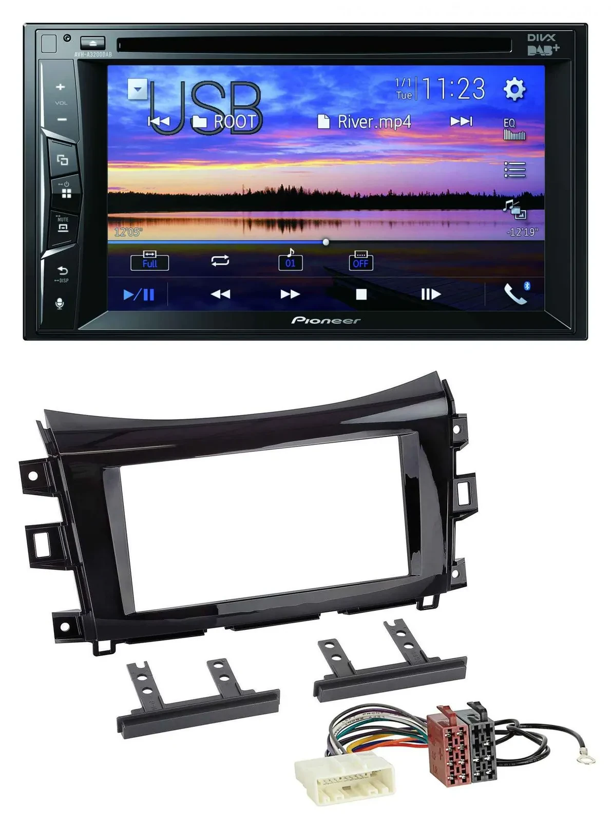 Автомагнитола для Nissan Navara (с 2016) Pioneer 2DIN, Bluetooth, USB, DVD, DAB, MP3