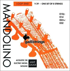 Струны для мандолины Galli Strings V039 Nickel 10-32