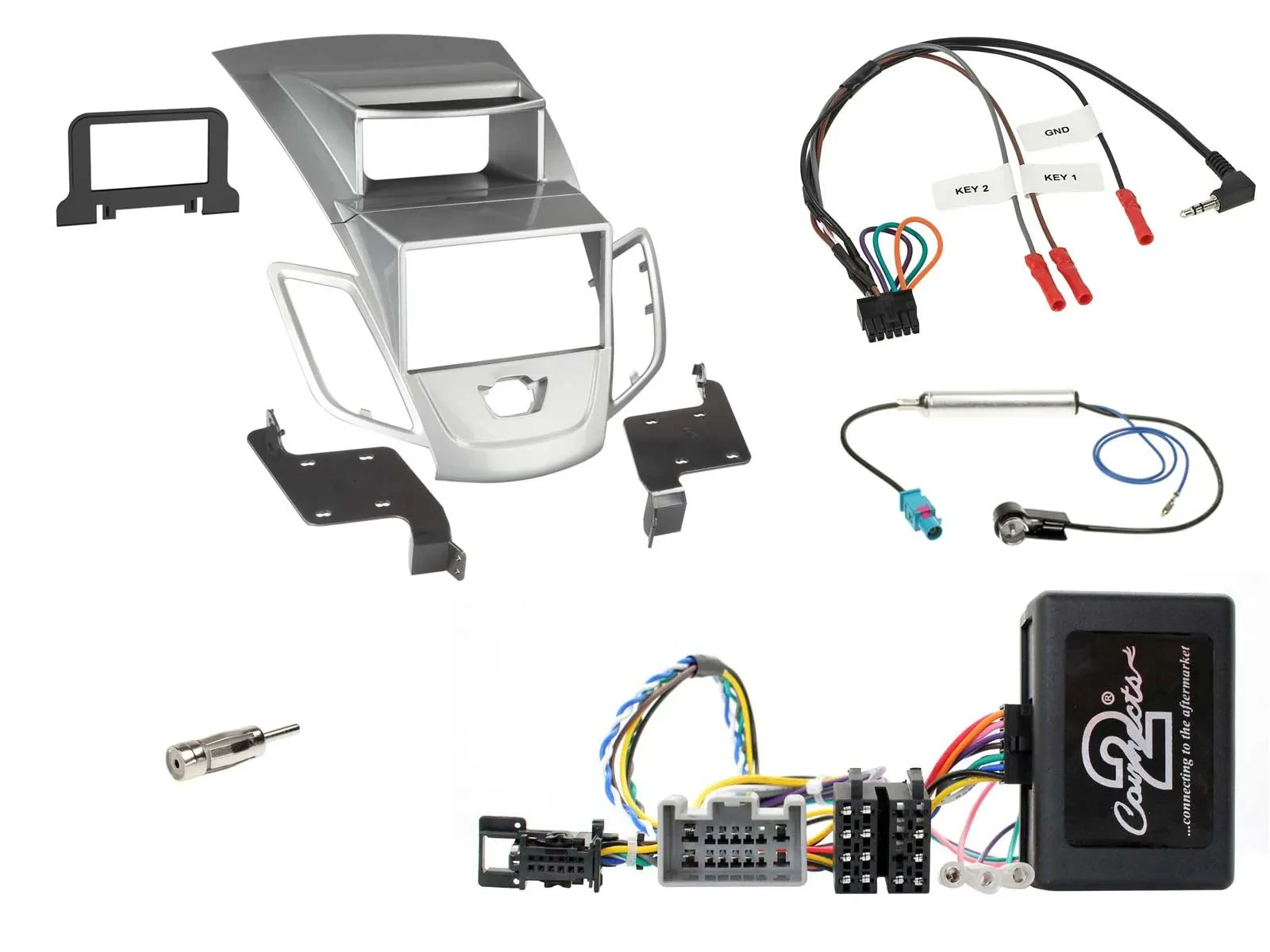 Radioset Lenkradadapter Doppel DIN Autoradio für Ford Fiesta 2008-2010 Display s
