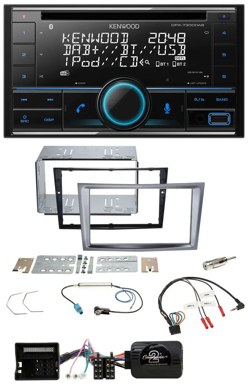 Kenwood CD 2DIN DAB USB Lenkrad Bluetooth Autoradio für Opel Antara Astra H Zafi