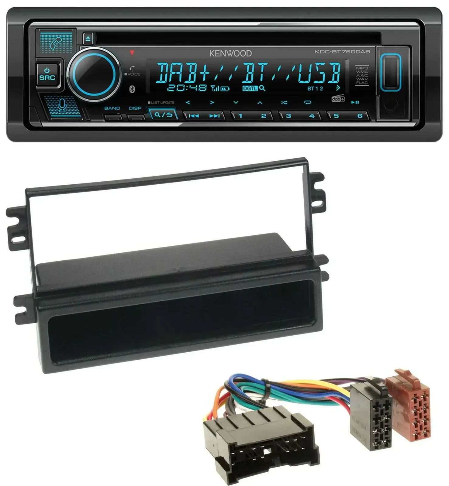 Автомагнитола для Kia Carens II (2004–2006) Kenwood MP3, Bluetooth, DAB, USB, CD